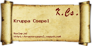Kruppa Csepel névjegykártya